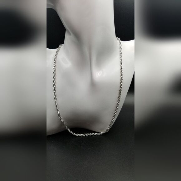 Silver tone lace waterfall necklace unisex jewelry. N205
